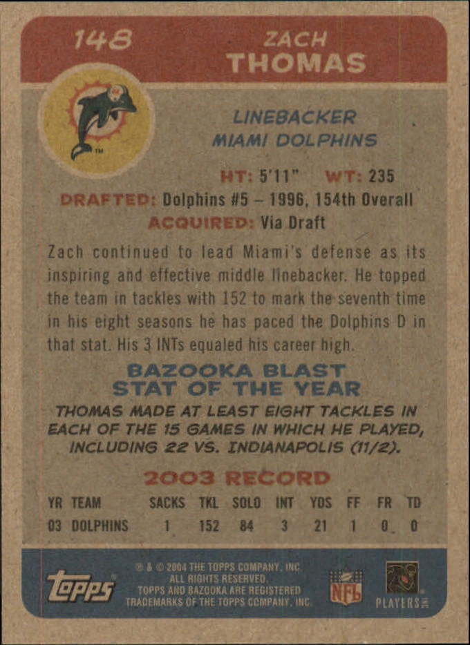 B4561- 2004 Bazooka Assorted Football Cards -You Pick- 15+ FREE US SHIP - Bild 304 von 449