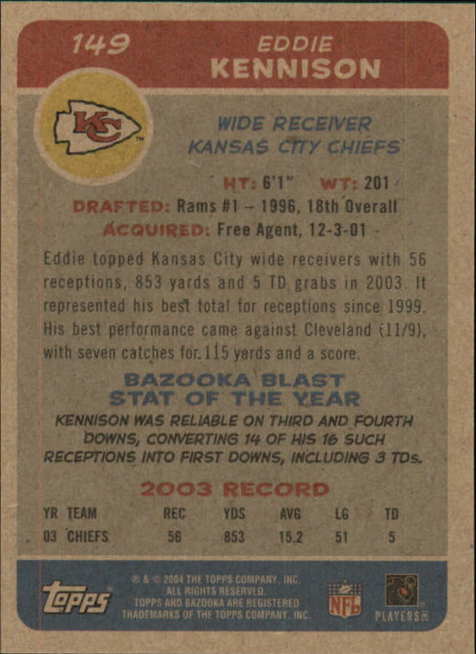 B4561- 2004 Bazooka Assorted Football Cards -You Pick- 15+ FREE US SHIP - Bild 306 von 449