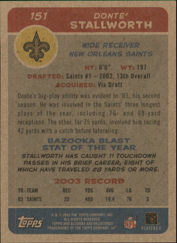 B4561- 2004 Bazooka Assorted Football Cards -You Pick- 15+ FREE US SHIP - Bild 310 von 449