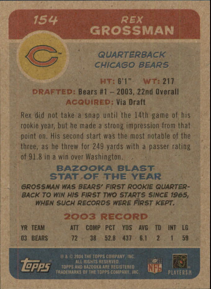 B4561- 2004 Bazooka Assorted Football Cards -You Pick- 15+ FREE US SHIP - Bild 316 von 449