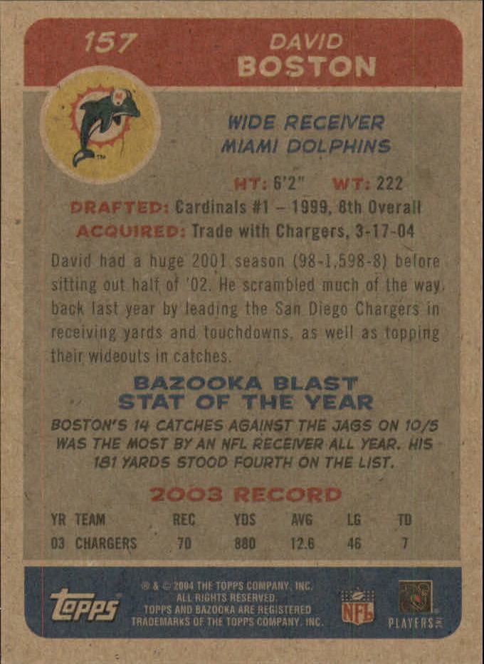B4561- 2004 Bazooka Assorted Football Cards -You Pick- 15+ FREE US SHIP - Bild 322 von 449