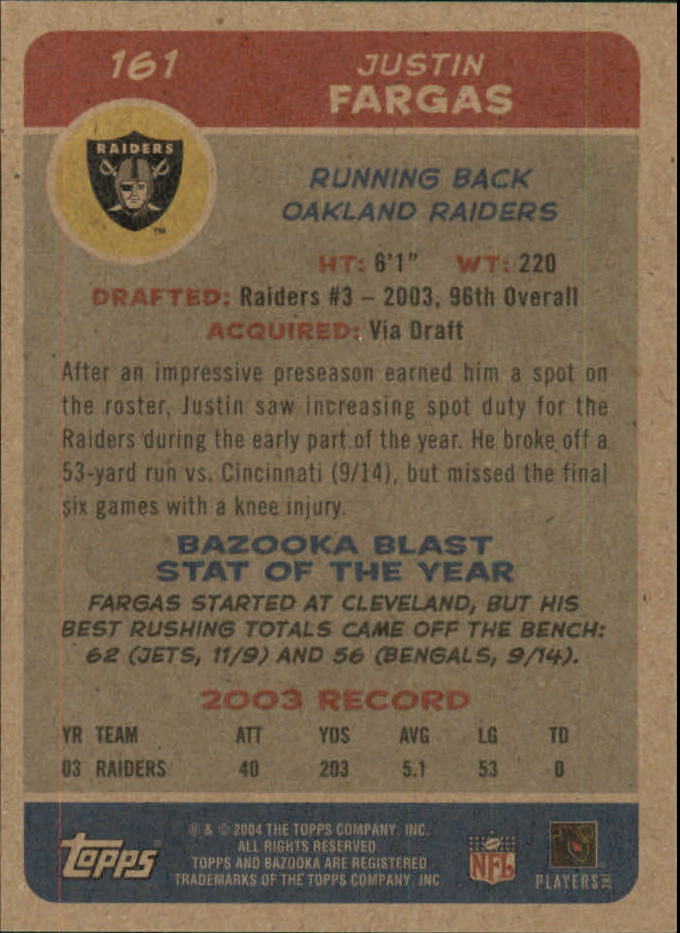 B4561- 2004 Bazooka Assorted Football Cards -You Pick- 15+ FREE US SHIP - Bild 330 von 449