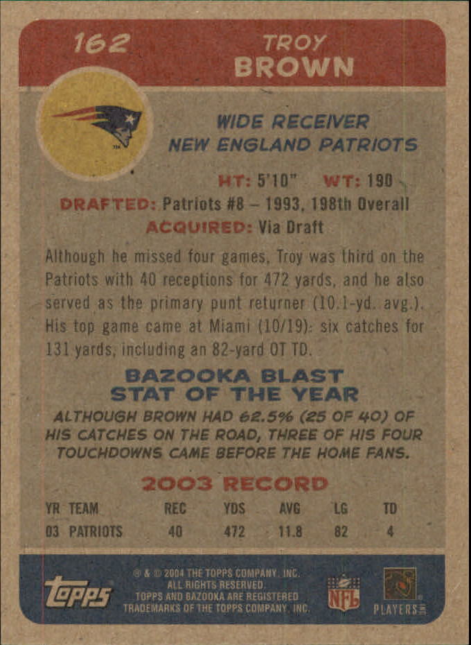 B4561- 2004 Bazooka Assorted Football Cards -You Pick- 15+ FREE US SHIP - Bild 332 von 449