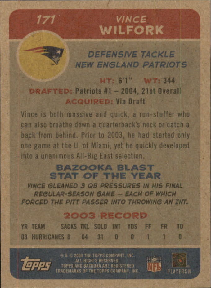B4561- 2004 Bazooka Assorted Football Cards -You Pick- 15+ FREE US SHIP - Bild 350 von 449