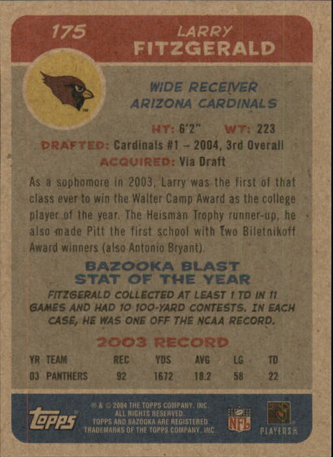 B4561- 2004 Bazooka Assorted Football Cards -You Pick- 15+ FREE US SHIP - Bild 358 von 449