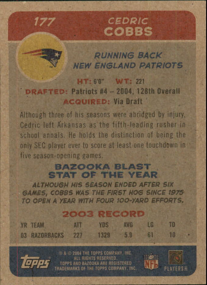 B4561- 2004 Bazooka Assorted Football Cards -You Pick- 15+ FREE US SHIP - Bild 362 von 449
