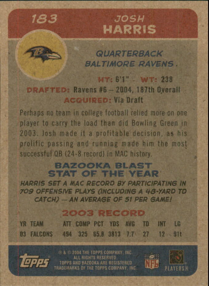 B4561- 2004 Bazooka Assorted Football Cards -You Pick- 15+ FREE US SHIP - Bild 372 von 449
