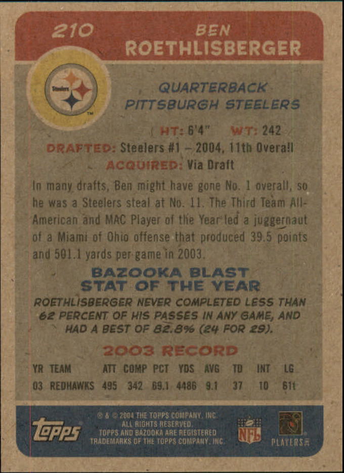 B4561- 2004 Bazooka Assorted Football Cards -You Pick- 15+ FREE US SHIP - Bild 426 von 449