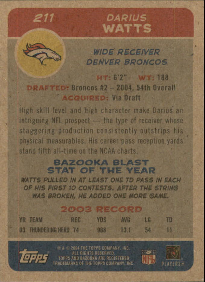 B4561- 2004 Bazooka Assorted Football Cards -You Pick- 15+ FREE US SHIP - Bild 428 von 449