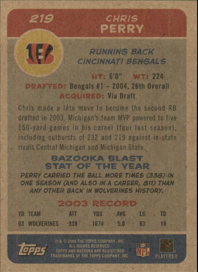 B4561- 2004 Bazooka Assorted Football Cards -You Pick- 15+ FREE US SHIP - Bild 444 von 449