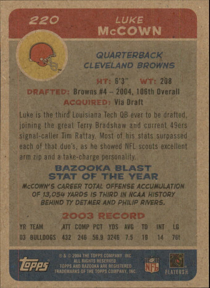 B4561- 2004 Bazooka Assorted Football Cards -You Pick- 15+ FREE US SHIP - Bild 446 von 449