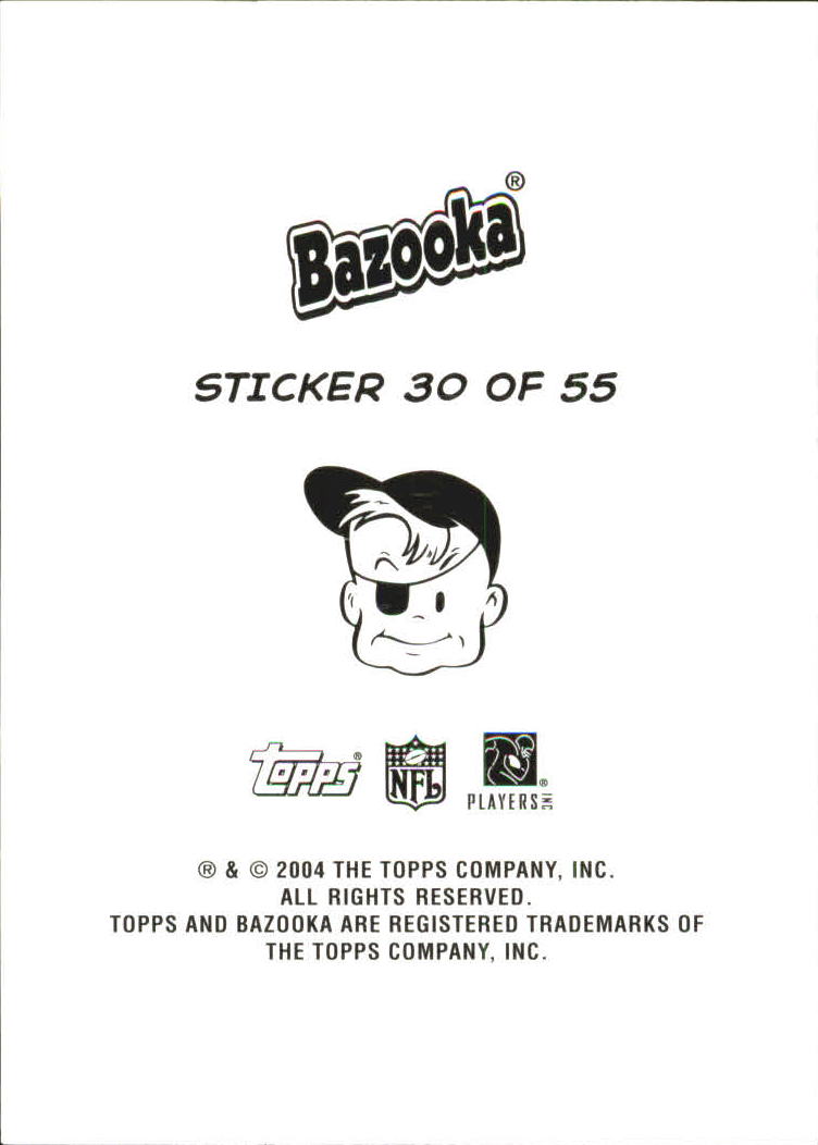 2004 Bazooka Stickers #30 Jerry Rice/Rod Smith/Troy Brown/Terry Glenn back image
