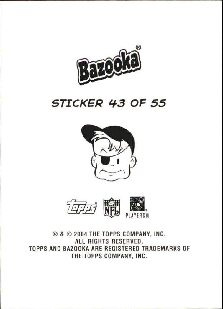 2004 Bazooka Stickers #43 Vince Wilfork/Tommie Harris/Teddy Lehman/D.J. Williams back image
