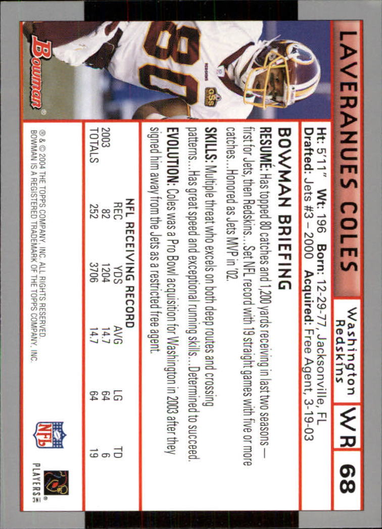 B5102- 2004 Bowman Football Cards 1-200 + Inserts -You Pick- 15+ FREE US SHIP - Picture 11 of 204