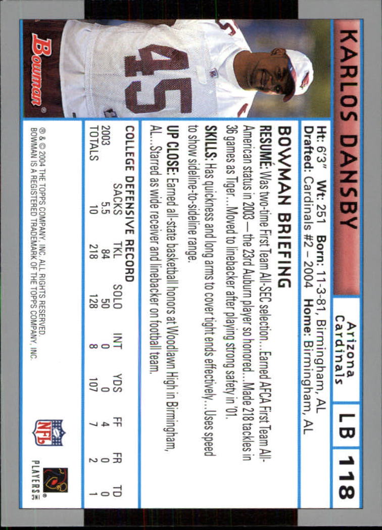 B5102- 2004 Bowman Football Cards 1-200 + Inserts -You Pick- 15+ FREE US SHIP - Picture 21 of 204