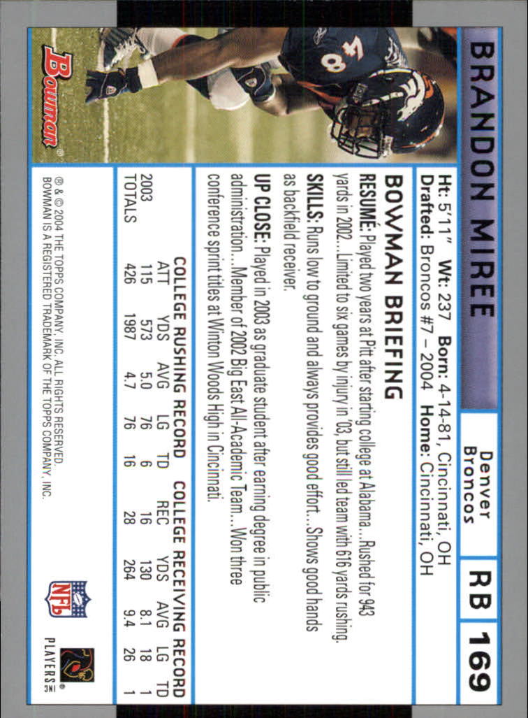 B5102- 2004 Bowman Football Cards 1-200 + Inserts -You Pick- 15+ FREE US SHIP - Picture 77 of 204