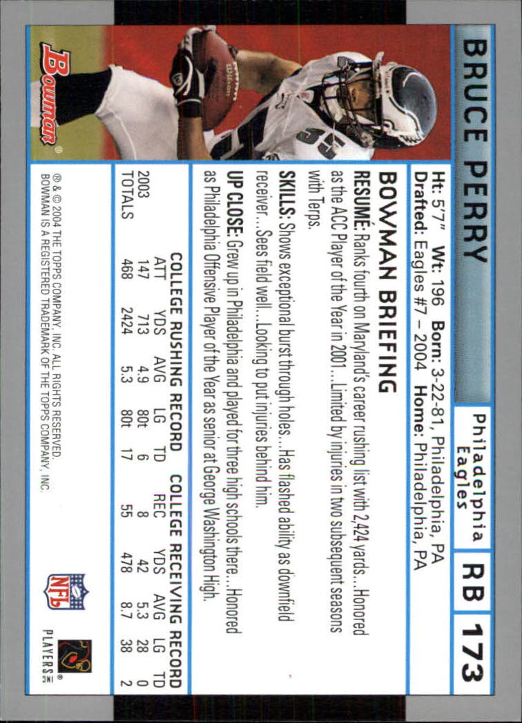 2004 Bowman #173 Bruce Perry RC back image