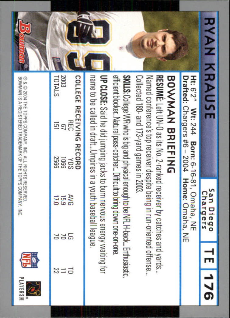 B5102- 2004 Bowman Football Cards 1-200 + Inserts -You Pick- 15+ FREE US SHIP - Picture 83 of 204