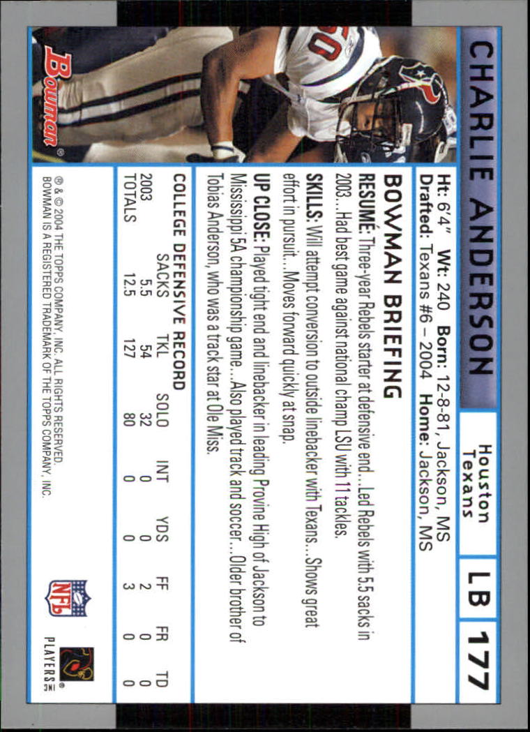 B5102- 2004 Bowman Football Cards 1-200 + Inserts -You Pick- 15+ FREE US SHIP - Picture 85 of 204