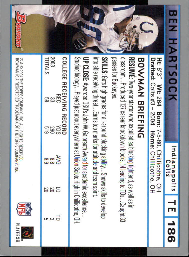 B5102- 2004 Bowman Football Cards 1-200 + Inserts -You Pick- 15+ FREE US SHIP - Picture 91 of 204