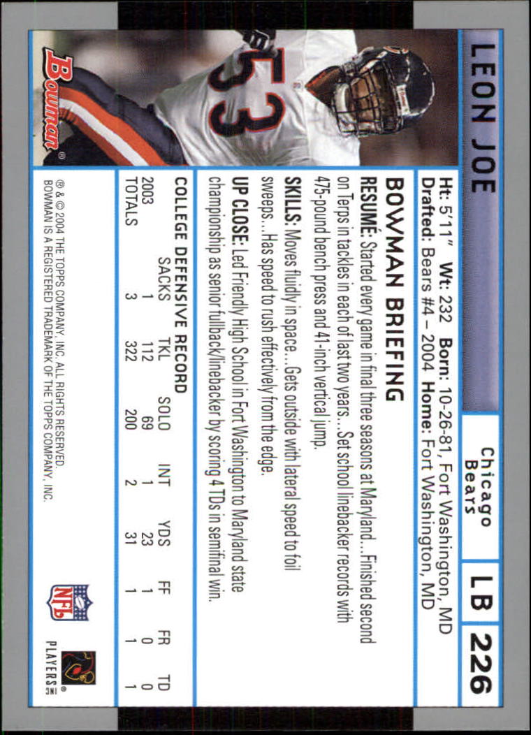 B5102- 2004 Bowman Football Cards 1-200 + Inserts -You Pick- 15+ FREE US SHIP - Picture 129 of 204