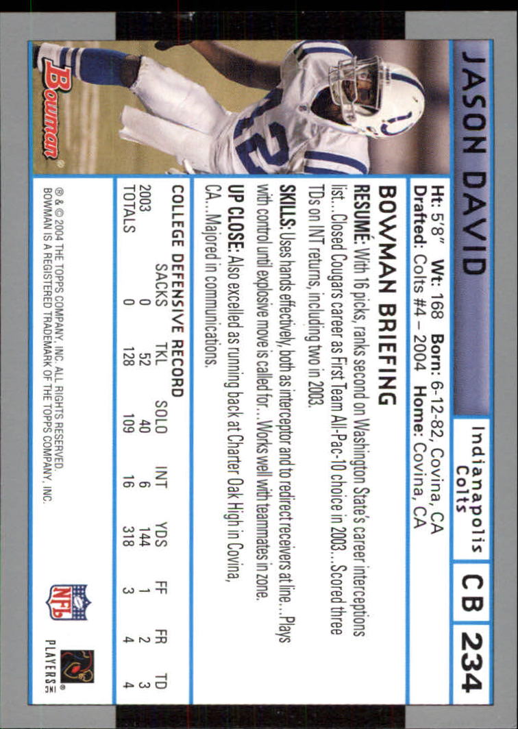 B5102- 2004 Bowman Football Cards 1-200 + Inserts -You Pick- 15+ FREE US SHIP - Picture 137 of 204