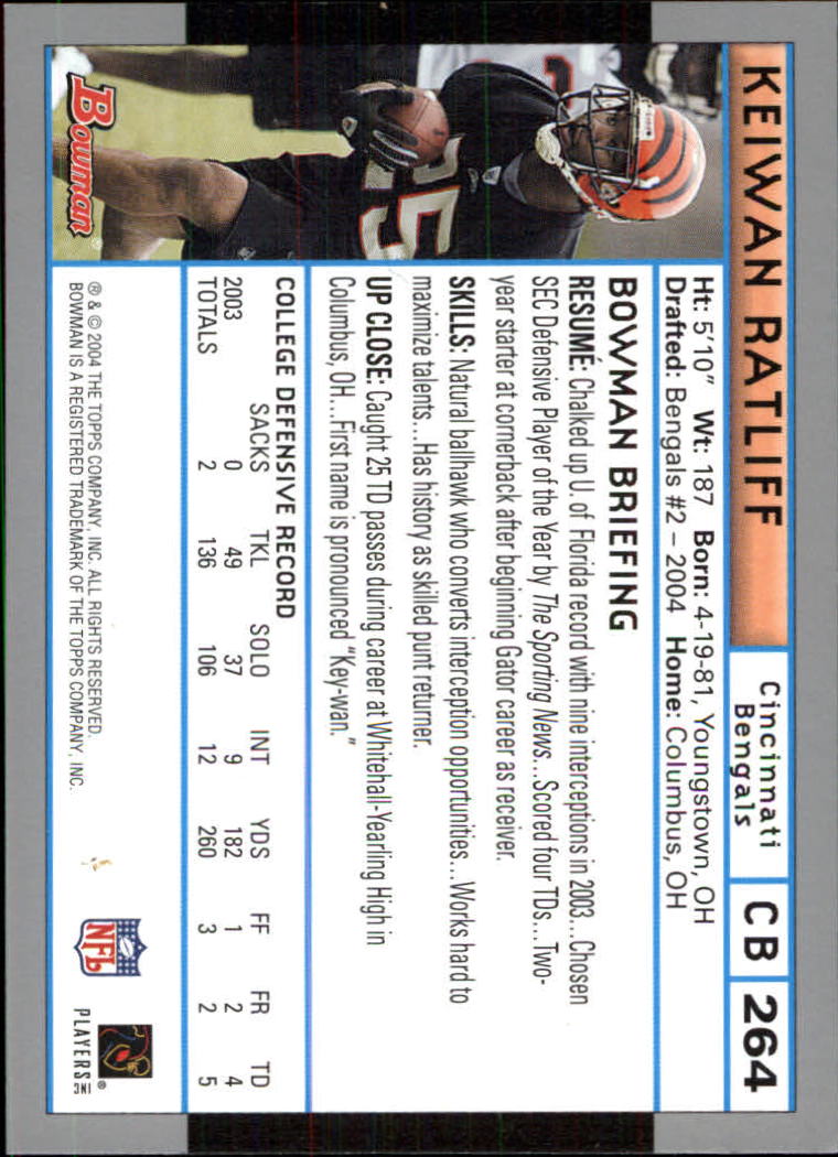 B5102- 2004 Bowman Football Cards 1-200 + Inserts -You Pick- 15+ FREE US SHIP - Picture 171 of 204