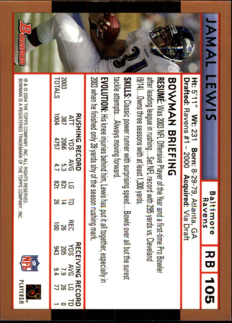 B5102- 2004 Bowman Football Cards 1-200 + Inserts -You Pick- 15+ FREE US SHIP - Picture 202 of 204