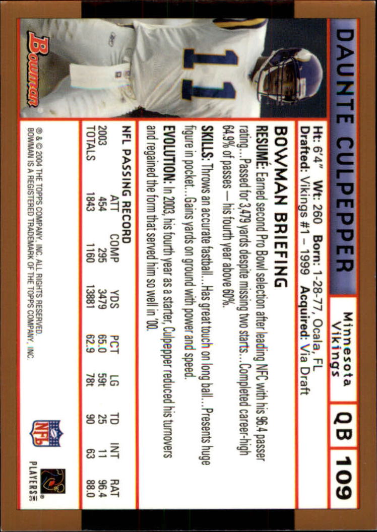 B5102- 2004 Bowman Football Cards 1-200 + Inserts -You Pick- 15+ FREE US SHIP - Picture 204 of 204