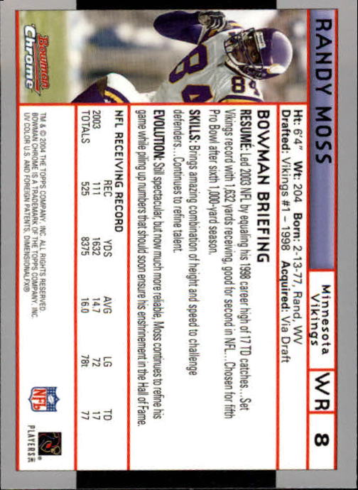 2004 Bowman Chrome Football (Pick Card From List) C128 12-24 - Picture 15 of 209