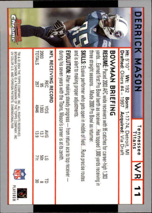 2004 Bowman Chrome Football (Pick Card From List) C128 12-24 - Picture 21 of 209
