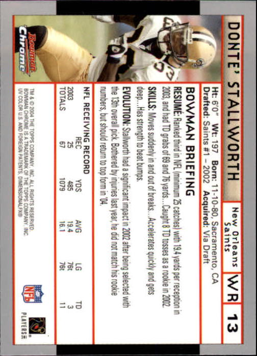 2004 Bowman Chrome Football (Pick Card From List) C128 12-24 - Picture 25 of 209