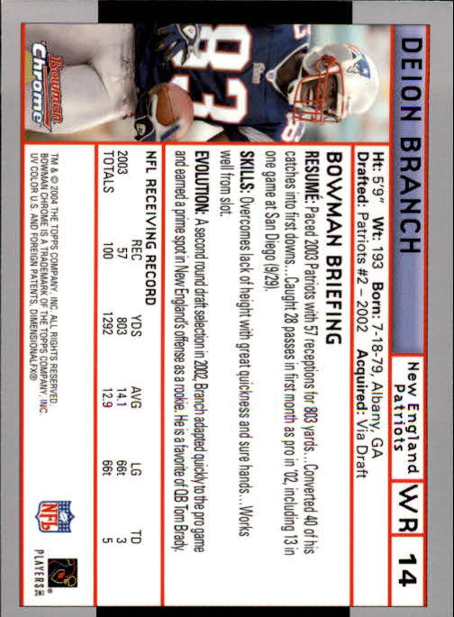2004 Bowman Chrome Football (Pick Card From List) C128 12-24 - Picture 27 of 209