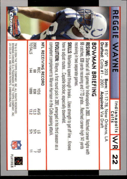 2004 Bowman Chrome Football (Pick Card From List) C128 12-24 - Picture 43 of 209