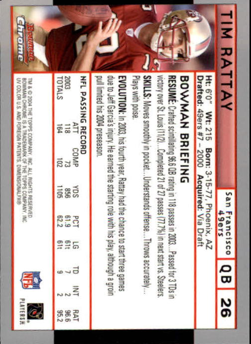 2004 Bowman Chrome Football (Pick Card From List) C128 12-24 - Picture 51 of 209
