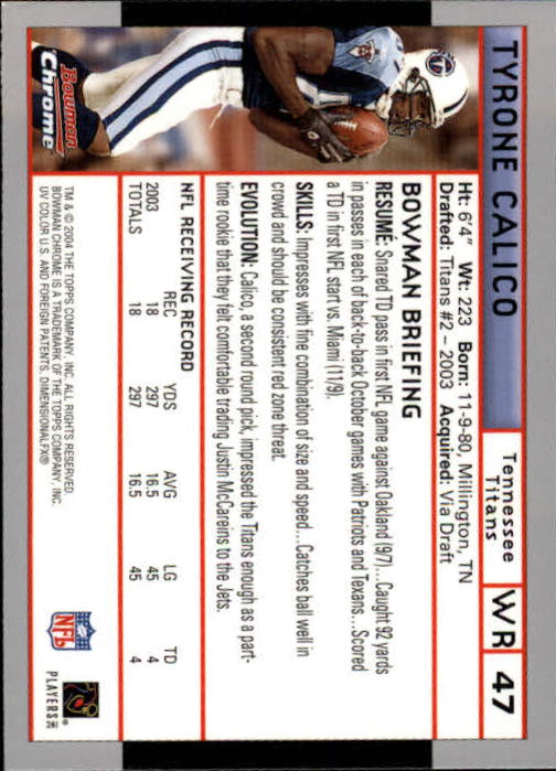 2004 Bowman Chrome Football (Pick Card From List) C128 12-24 - Picture 91 of 209