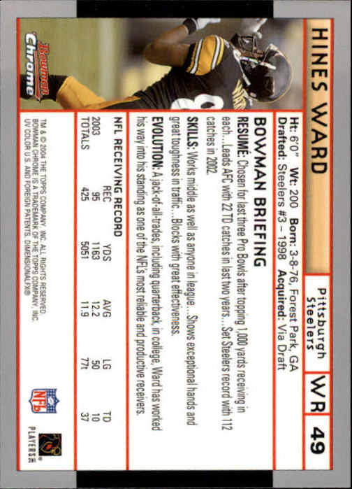 2004 Bowman Chrome Football (Pick Card From List) C128 12-24 - Picture 95 of 209