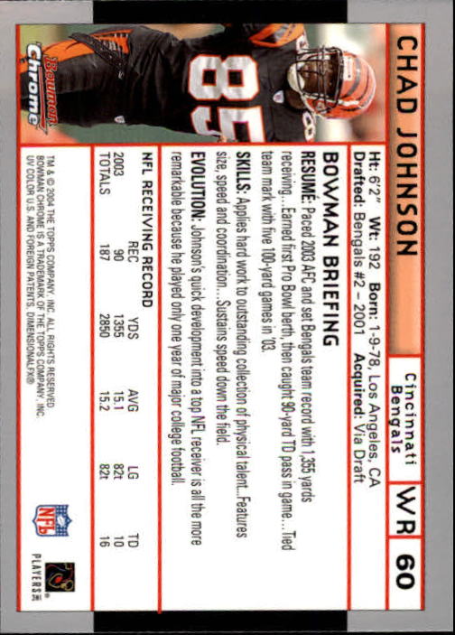 2004 Bowman Chrome Football (Pick Card From List) C128 12-24 - Picture 115 of 209