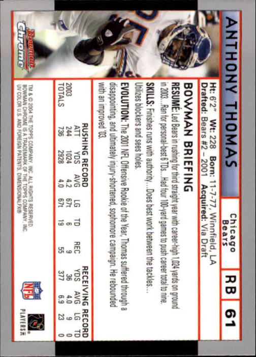 2004 Bowman Chrome Football (Pick Card From List) C128 12-24 - Picture 117 of 209