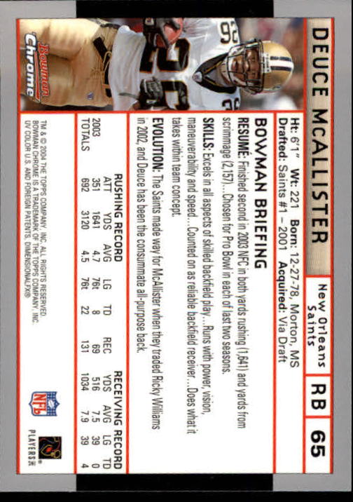 2004 Bowman Chrome Football (Pick Card From List) C128 12-24 - Picture 125 of 209