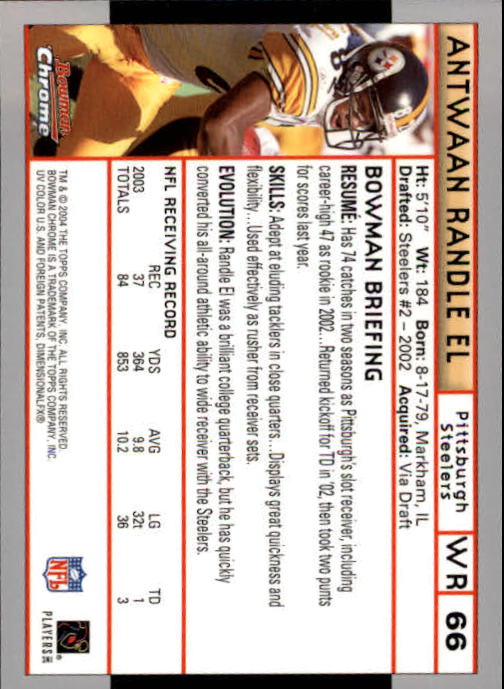 2004 Bowman Chrome Football (Pick Card From List) C128 12-24 - Picture 127 of 209