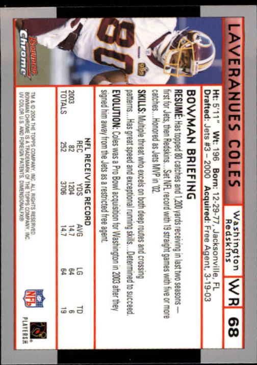 2004 Bowman Chrome Football (Pick Card From List) C128 12-24 - Picture 131 of 209
