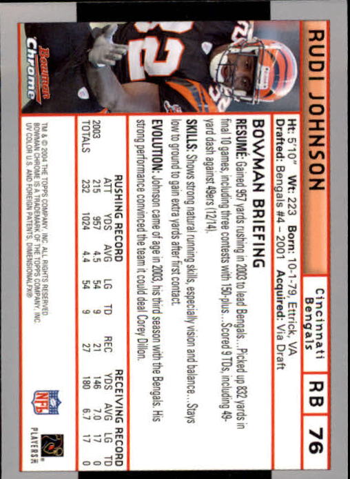 2004 Bowman Chrome Football (Pick Card From List) C128 12-24 - Picture 143 of 209