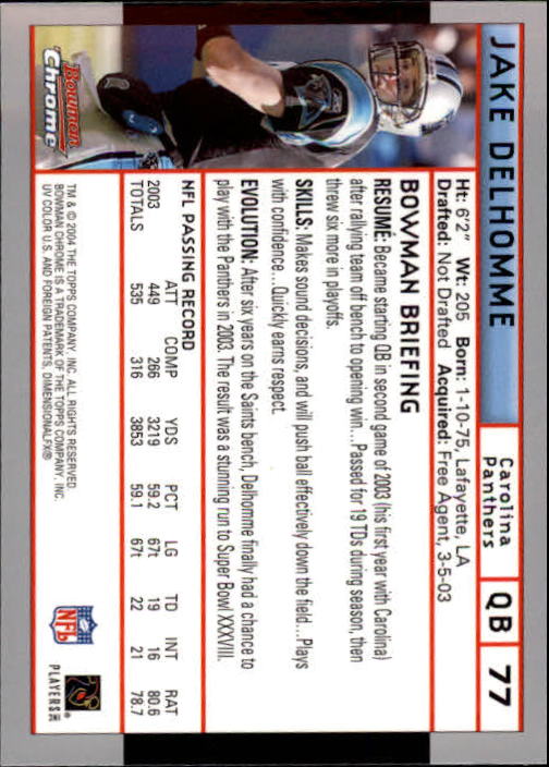2004 Bowman Chrome Football (Pick Card From List) C128 12-24 - Picture 145 of 209