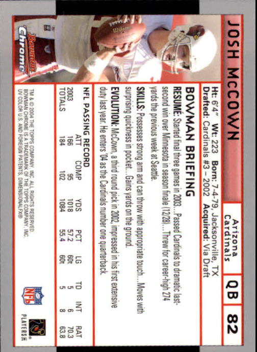 2004 Bowman Chrome Football (Pick Card From List) C128 12-24 - Picture 155 of 209