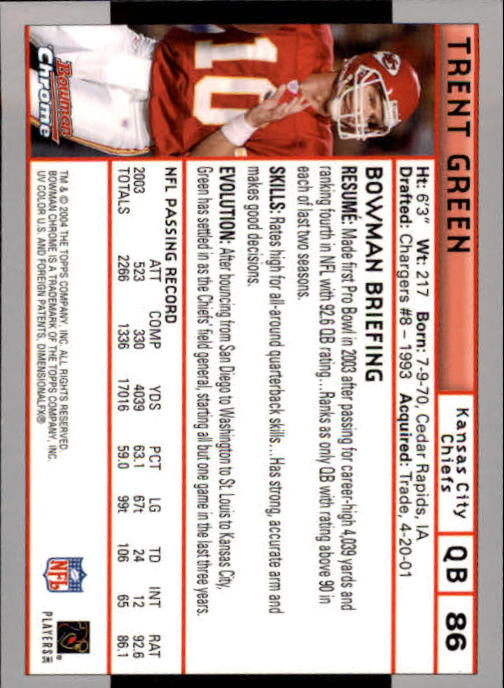 2004 Bowman Chrome Football (Pick Card From List) C128 12-24 - Picture 163 of 209
