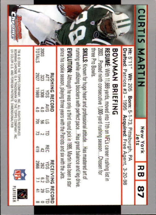 2004 Bowman Chrome Football (Pick Card From List) C128 12-24 - Picture 165 of 209