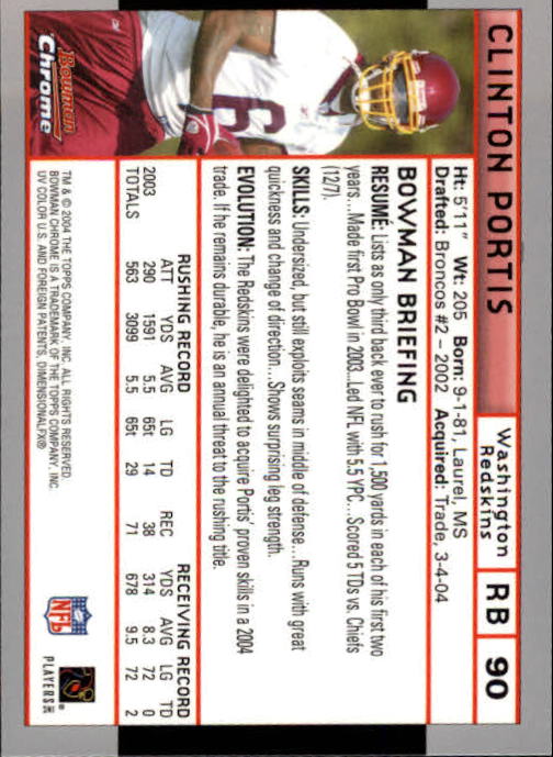 2004 Bowman Chrome Football (Pick Card From List) C128 12-24 - Picture 171 of 209