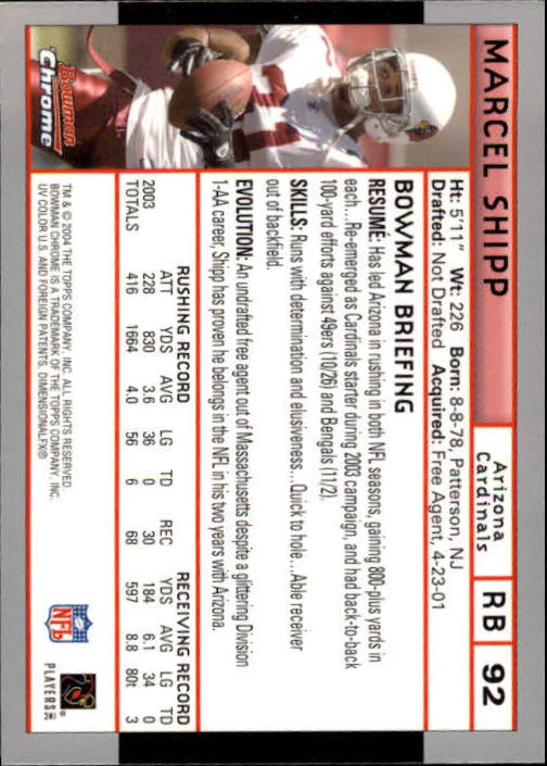 2004 Bowman Chrome Football (Pick Card From List) C128 12-24 - Picture 175 of 209