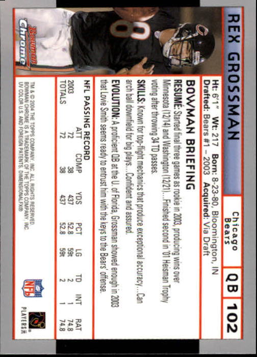 2004 Bowman Chrome Football (Pick Card From List) C128 12-24 - Picture 195 of 209